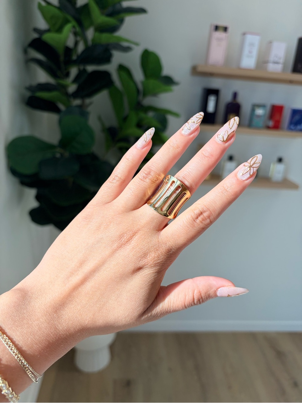 Wide Gold Dome Statement Ring - Women Jewelry